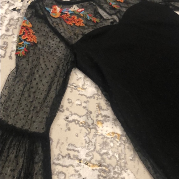 •tulle black top/dress with embroidery• - Picture 4 of 6